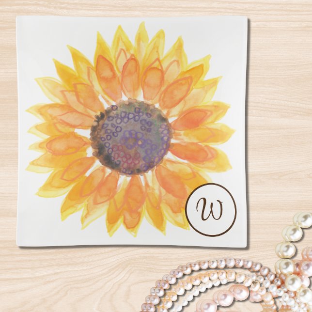 Monogram Sunflower Trinket Tray (Creator Uploaded)