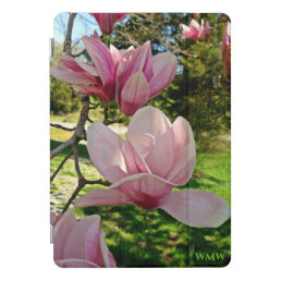 Monogram Sunlit Pink Saucer Magnolia Blossom iPad Pro Cover