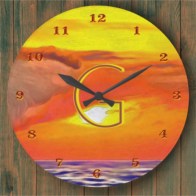 Monogram Sunset 2443 Large Clock (Creator Uploaded)