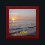 Monogram Sunset Beach Waves, Serene and Peaceful Keepsake Box<br><div class="desc">Sunsets series A glorious sunset, looking west from a beach across the sea towards the setting sun.
Image code: hrcol35</div>