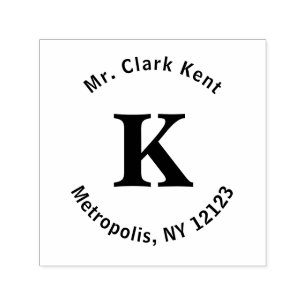 Monogram Super Person with Address Self-inking Stamp