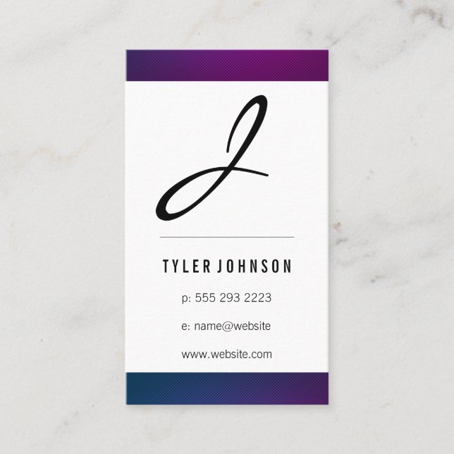 Monogram / Swank Trim Business Card (Front)