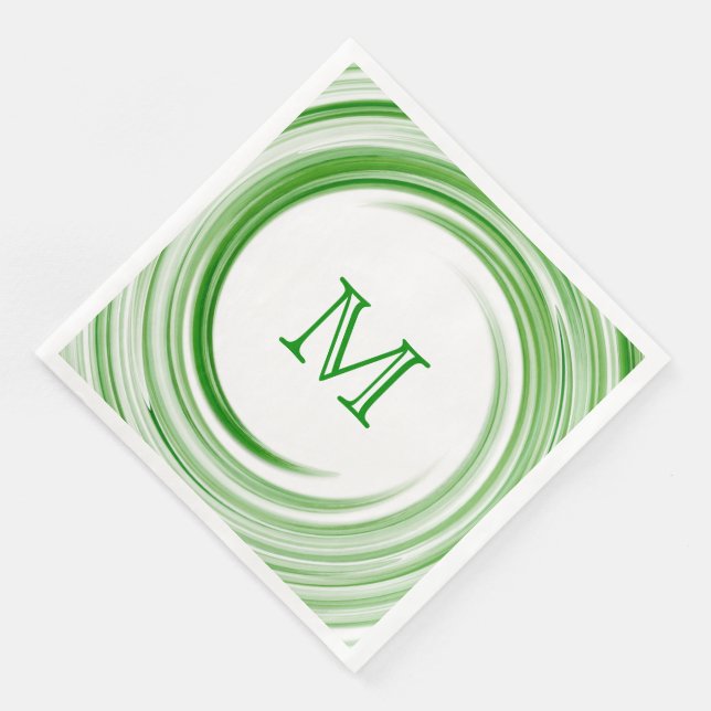 Monogram Swirl Abstract Art #2 Paper Dinner Napkins (Corner)