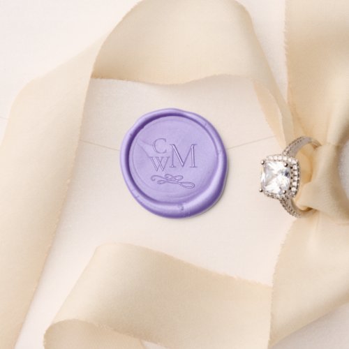 Monogram Swirl Flourish Three Initial Wedding Wax Seal Stamp