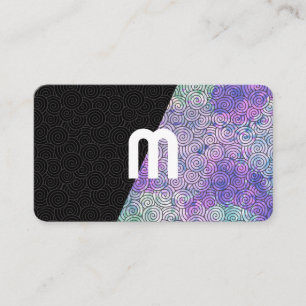 Monogram Swirls Black Tye Die Business Card