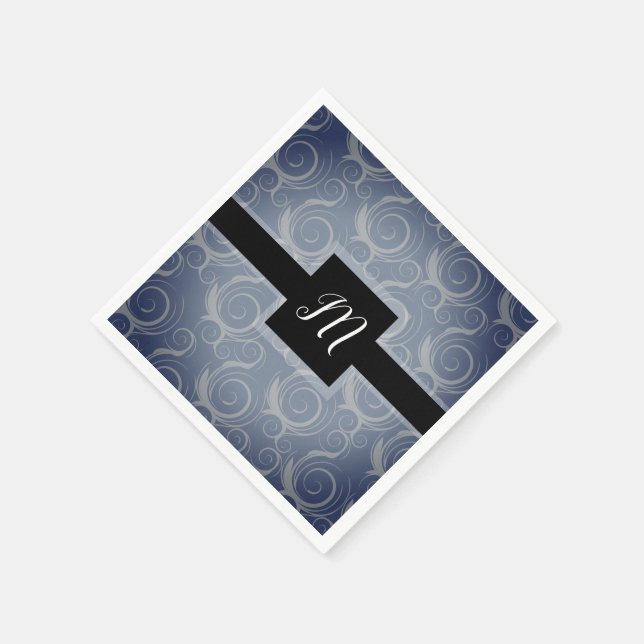 Monogram Swirls Napkins (Corner)