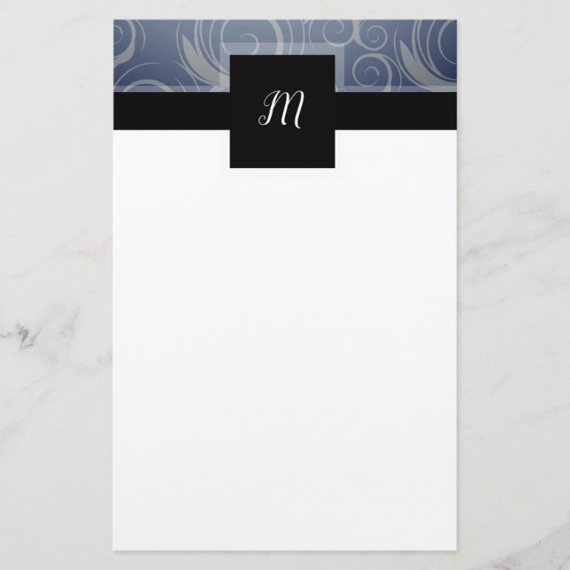 Monogram Swirls Stationery (Front)