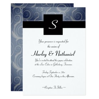 Monogram Swirls Wedding Invitation