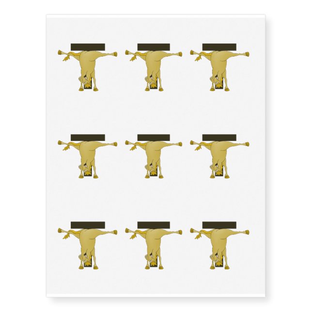 Monogram T Funny Pony Personalized Temporary Tattoos (Front)