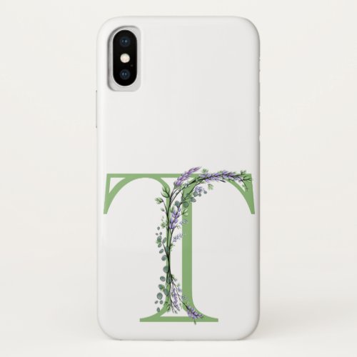 Monogram T Lavender Eucalyptus iPhone X Case