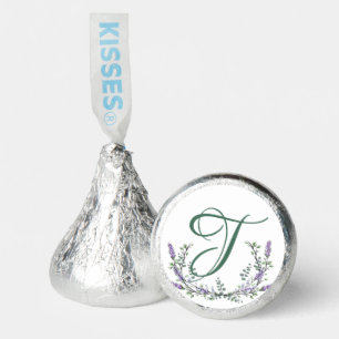 Monogram T Lavender Eucalyptus Watercolor Painting Hershey®'s Kisses®