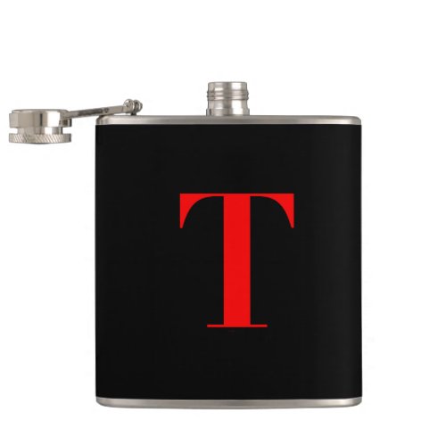 Monogram T On Black Flask