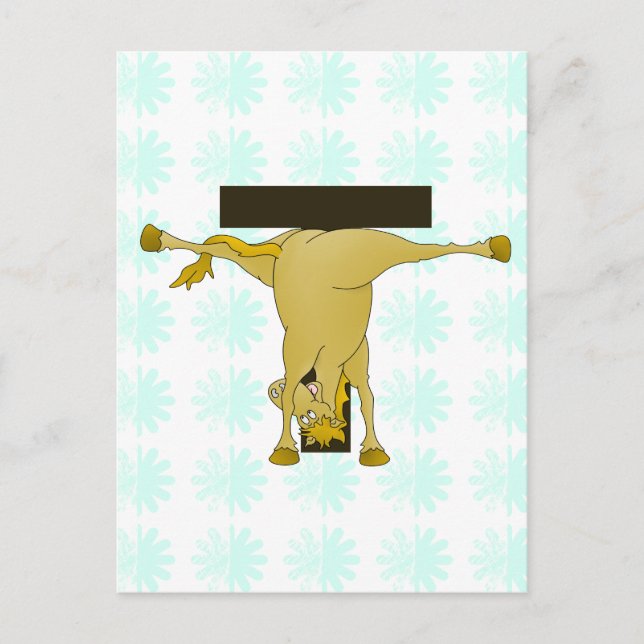 Monogram T Pony Horse Personalised Postcard (Front)