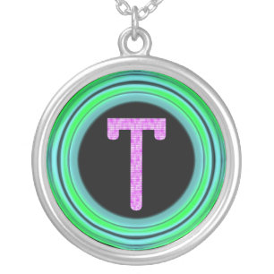 Monogram "T" Silver Plated Necklace
