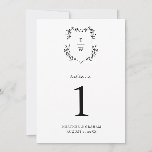 Monogram Table Number (Front)