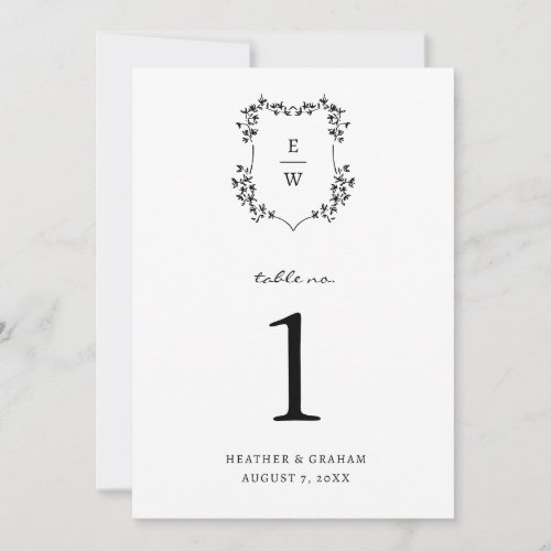 Monogram Table Number