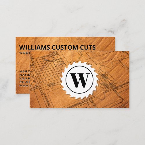 Monogram  Table Saw  Blueprints and Wood Business Card