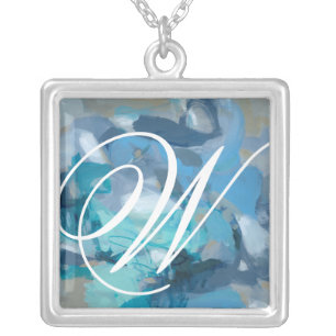 Monogram Tangled Silver Plated Necklace