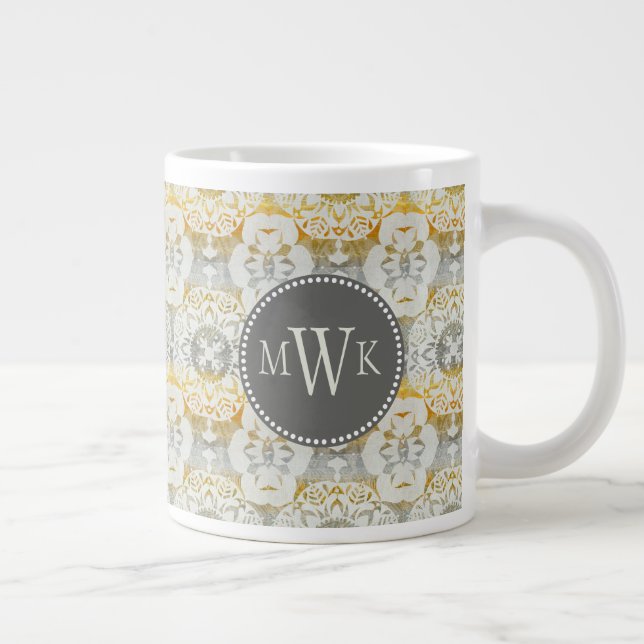 Monogram | Tapestry Rosette II Giant Coffee Mug (Right)