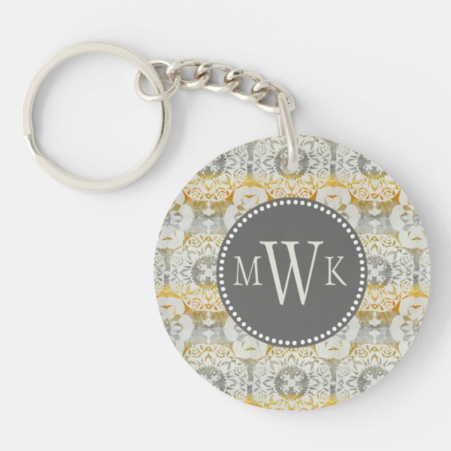 Monogram | Tapestry Rosette II Keychain (Front)