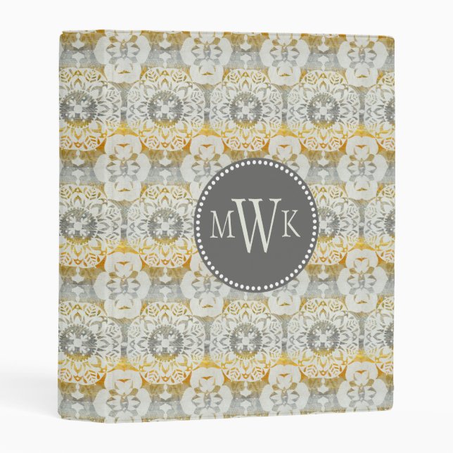 Monogram | Tapestry Rosette II Mini Binder (Front/Spine)
