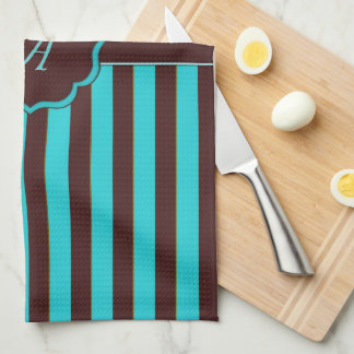 Teal Brown Kitchen Towels Zazzle Monogram Tartan Kitchen Towel Lt Teal And Brown
