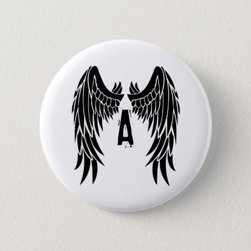 Monogram Tattoo Angel Wing Button