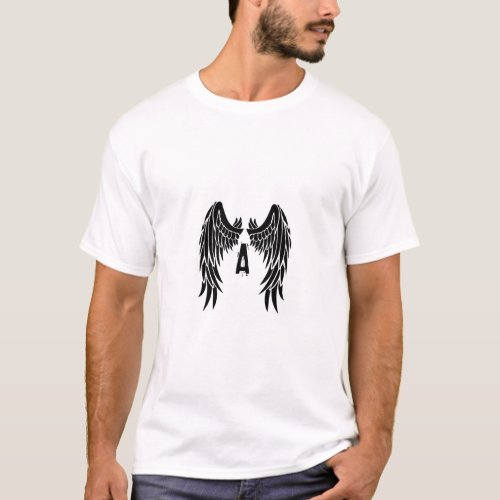 Monogram Tattoo Angel Wing T_Shirt