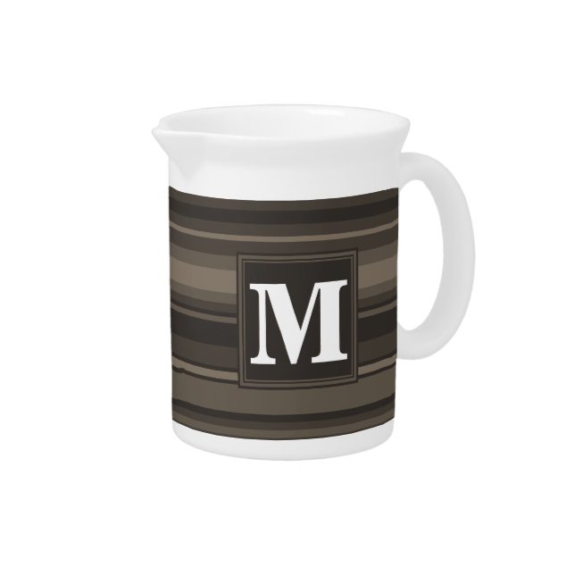 Monogram taupe stripes pitcher (Right)