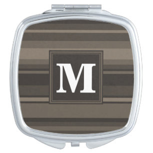 Monogram taupe stripes vanity mirror