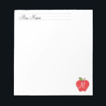 Monogram Teachers   |  Notepads<br><div class="desc">This monogram apple design notepad is the perfect teacher gift to start or end the school year. Simply personalize with teacher's inital and name. Matching note cards,  stationery and coffee mug.</div>