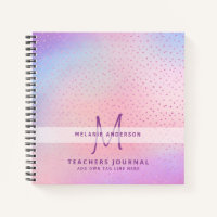 Monogram Teachers Thank You End of Year Gift Notebook