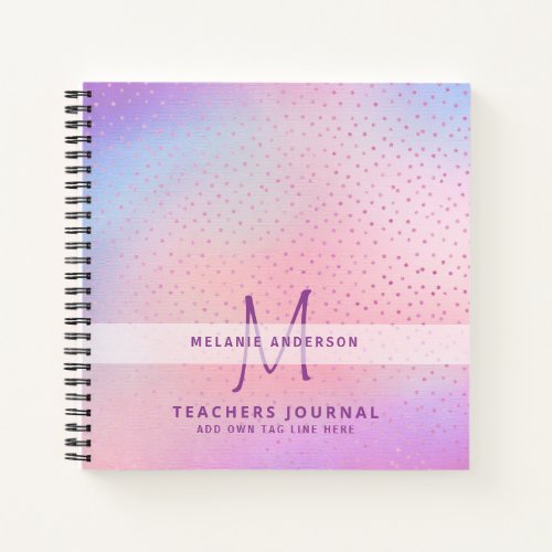 Monogram Teachers Thank You End of Year Gift Notebook