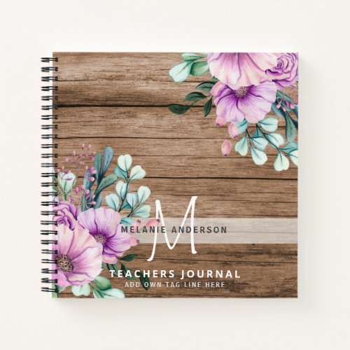 Monogram Teachers Thank You End of Year Gift Notebook