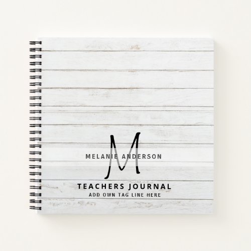 Monogram Teachers Thank You End of Year Gift Notebook