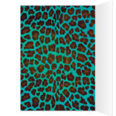 Monogram Teal and Brown Leopard Cards (Inside (Left))