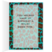 Monogram Teal and Brown Leopard Cards (Inside (Right))