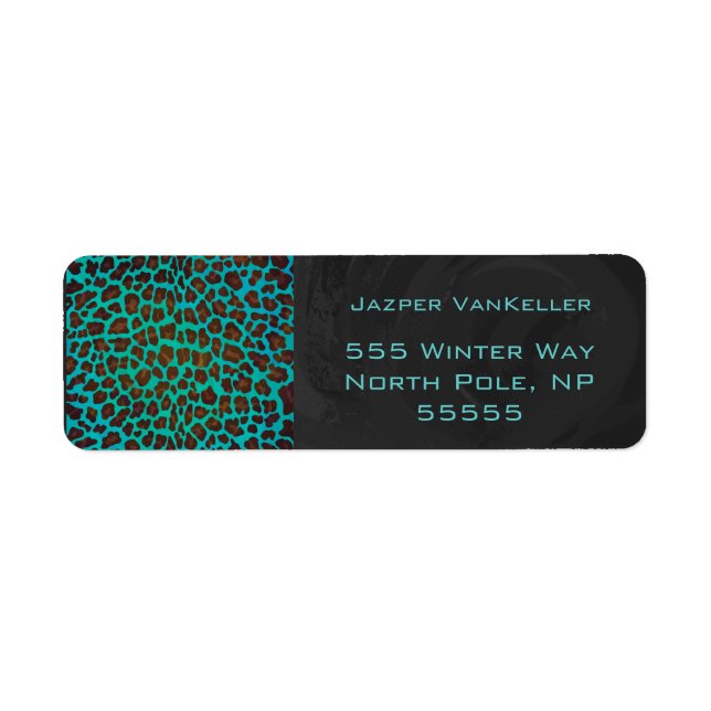 Monogram Teal and Brown Leopard Label (Front)