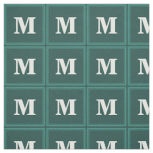Monogram teal stripes fabric