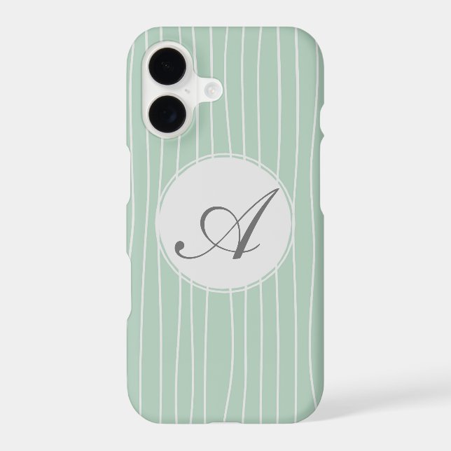 Monogram Teal Stripes Pattern Iphone Case (Back)
