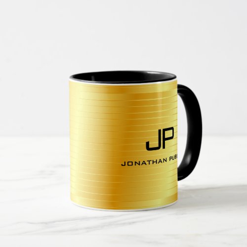 Monogram Template Elegant Gold Look Trendy Mug