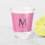 Monogram Template Elegant Modern Minimal Pink Shot Glass<br><div class="desc">Elegant Modern Monogram Initial Best Minimalist Template Kitchen & Dining / Barware & Bar Tools / Pink Shot Glass.</div>