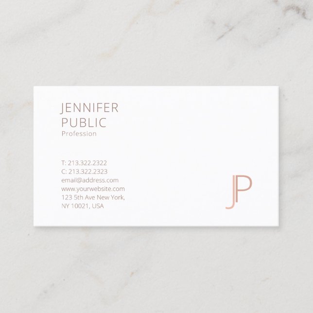 Monogram Template Elegant Professional Simple Luxe Business Card (Front)