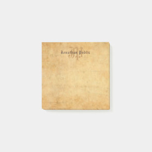 Monogram Template Elegant Vintage Calligraphed Post-it Notes