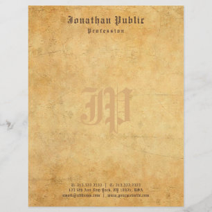Monogram Template Elegant Vintage Handwritten Letterhead