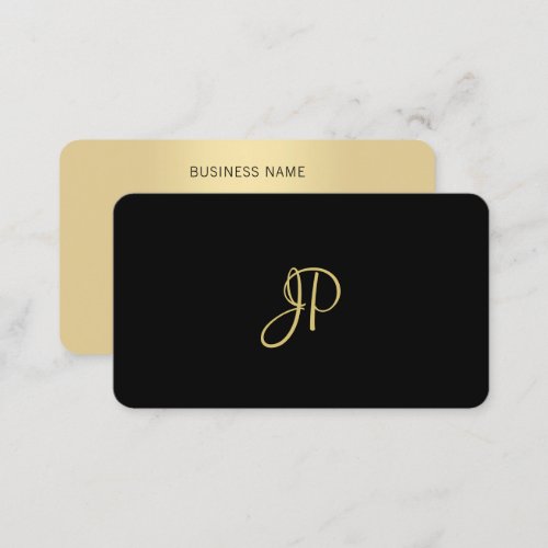 Monogram Template Modern Elegant Black And Gold Business Card