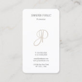 Monogram Template Modern Elegant Professional Business Card (Back)