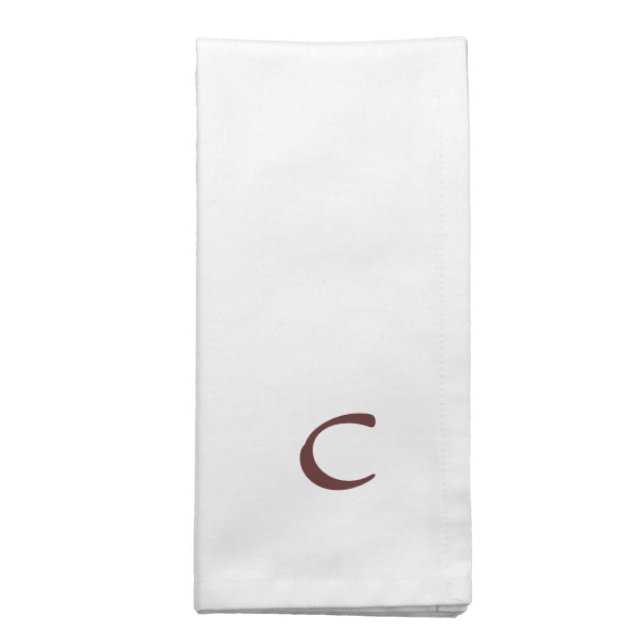 Monogram template napkins, with brown text napkin (Folded)