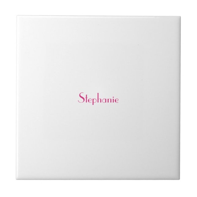 Monogram Template Pink Custom Name Gift 2023 Ceramic Tile (Front)