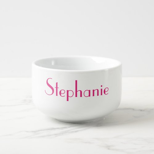 Monogram Template Pink Custom Name Gift 2023 Soup Mug